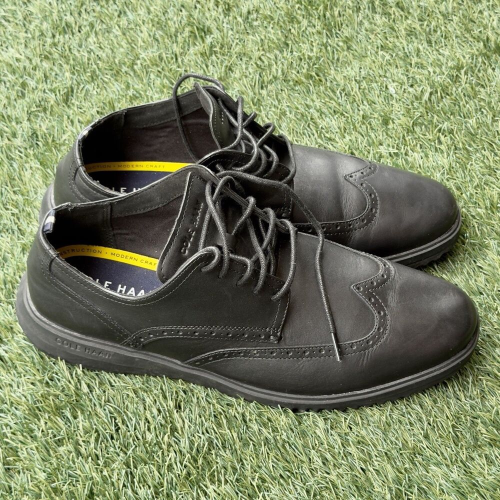 Cole Haan Grand+ Wingtip Oxford Black Leather Men's Dress Shoe